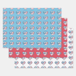 Patriotic Heart Inpakpapier Vel