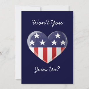 Patriotic Heart Invitation Kaart