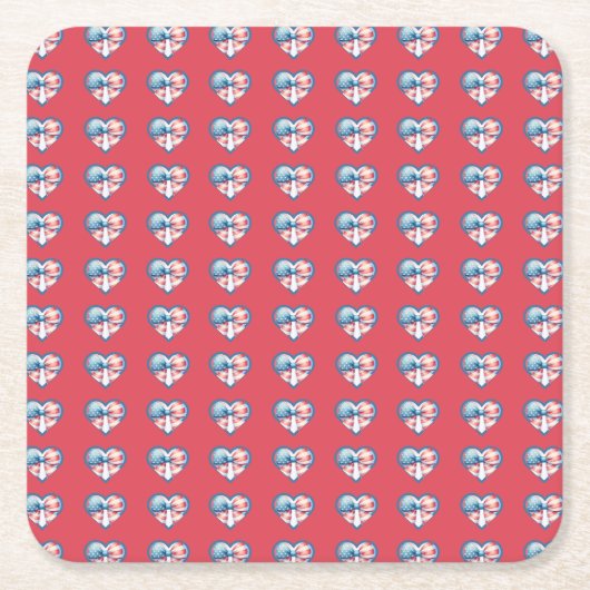 Patriotic Heart Kartonnen Onderzetters (Voorkant)