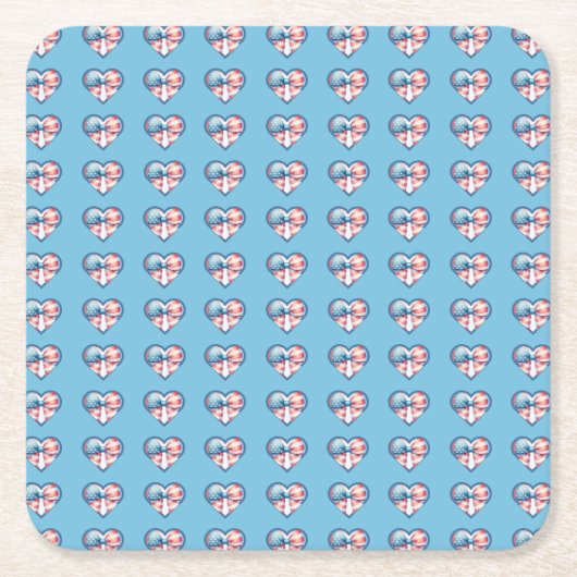 Patriotic Heart Kartonnen Onderzetters (Voorkant)