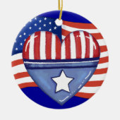 Patriotic Heart Keramisch Ornament (Voorkant)