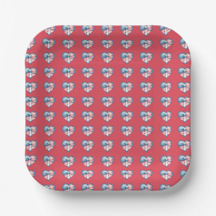 Patriotic Heart Papieren Bordje