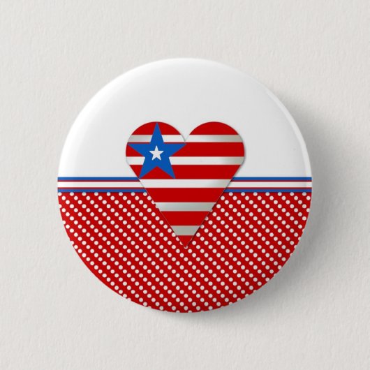 Patriotic Heart Ronde Button 5,7 Cm (Voorkant)