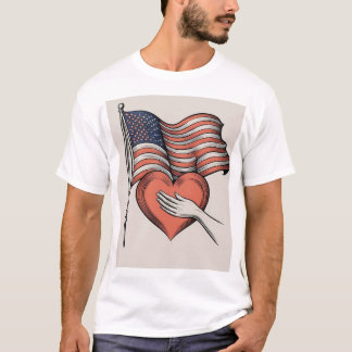 Patriotic Heart T-shirt ontwerp