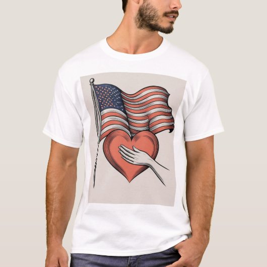 Patriotic Heart T-shirt ontwerp (Voorkant)