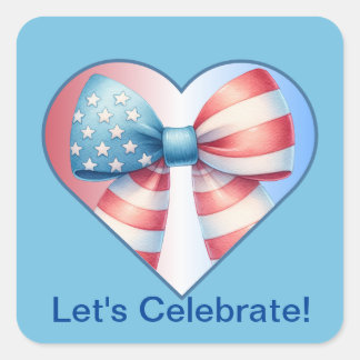 Patriotic Heart Vierkante Sticker