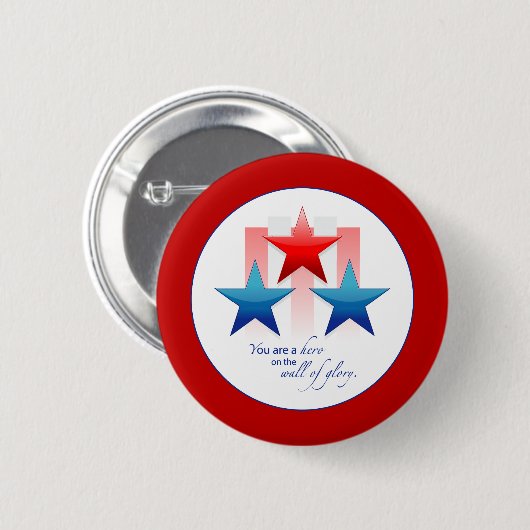 Patriotic Hero Wall of Glory, bedankt militairen Ronde Button 5,7 Cm (Voorkant /achterkant)