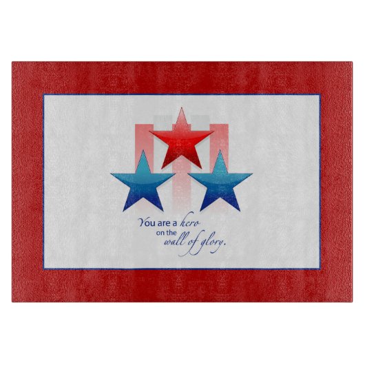 Patriotic Hero Wall of Glory, bedankt militairen Snijplank (Voorkant)