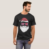 Patriotic Hipster Santa Norway flag sunglasses chr T-shirt (Voorkant volledig)