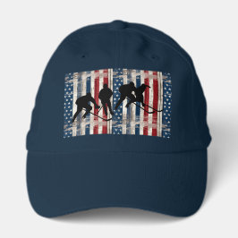Patriotic Hockey Players Cap Trucker Pet