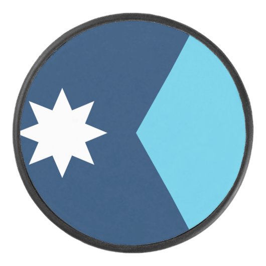 Patriotic hockey puck with flag of Minnesota, USA (Voorkant)