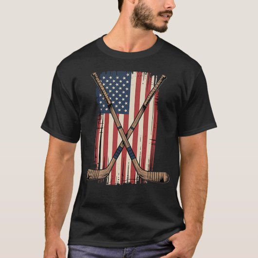 Patriotic Hockey Shirt for USA Fans (Voorkant)