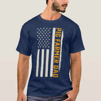 Patriotic Hog Farming Farm Agriculture Pig Farmer  T-shirt