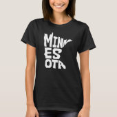 Patriotic Home State Map of Minnesota Text Shape   T-shirt (Voorkant)