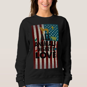 Patriotic Horse American Flag Horse Vintage Trui