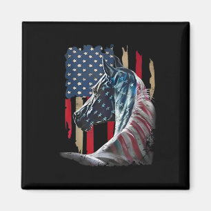 Patriotic Horse Vlag Horse Verenigde Staten 4 jul Magneet