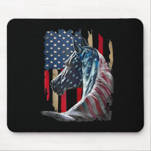 Patriotic Horse Vlag Horse Verenigde Staten 4 jul Muismat