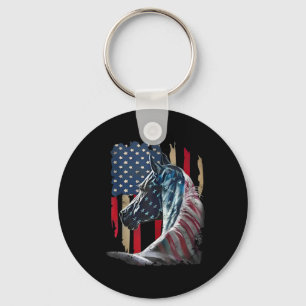 Patriotic Horse Vlag  Horse Verenigde Staten 4 jul Sleutelhanger