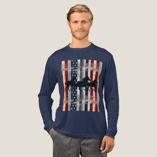 Patriotic Horses  Tri-Blend Shirt (Voorkant)