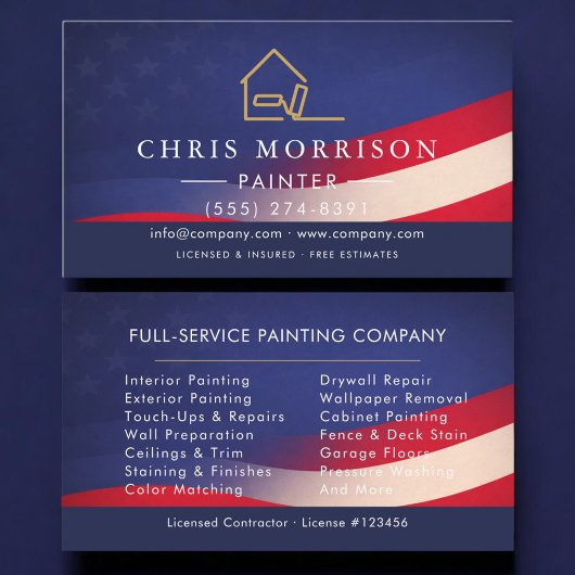 Patriotic House Painter Modern Visitekaartje
