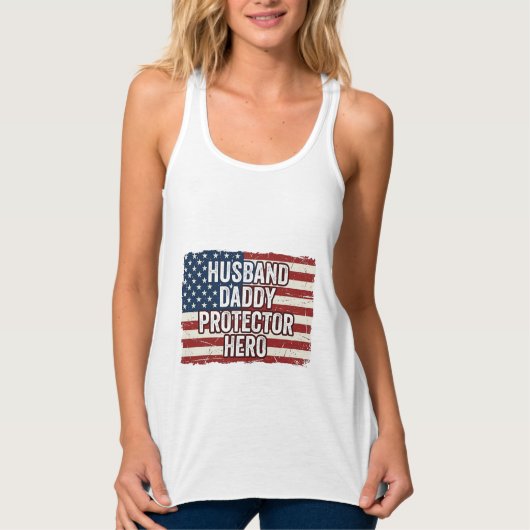Patriotic Husband Daddy Protector Hero Flag Shirt  (Voorkant)