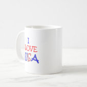 Patriotic I Love USA Koffiemok (Voorkant links)