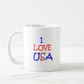Patriotic I Love USA Koffiemok (Links)