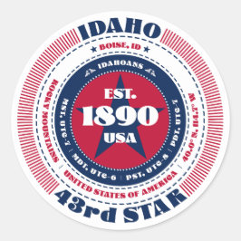 Patriotic Idaho Circle Design Sticker