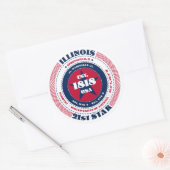 Patriotic Illinois Circle Design Sticker (Envelop)