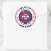 Patriotic Illinois Circle Design Sticker (Tas)