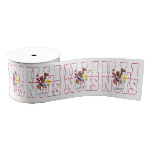 Patriotic Illinois state flag typografie Grosgrain Lint
