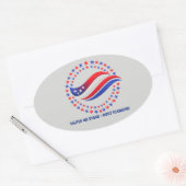 Patriotic Independence Day Apparel USA Stars Circl Ovale Sticker (Envelop)