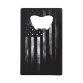 Patriotic Industrial American Flag Creditkaart Flessenopener (Voorkant)