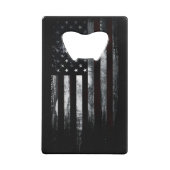 Patriotic Industrial American Flag Creditkaart Flessenopener (Achterkant)