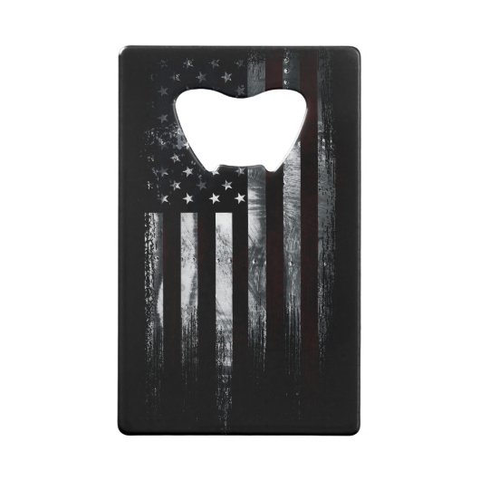 Patriotic Industrial American Flag Creditkaart Flessenopener (Achterkant)
