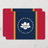 Patriotic  invitations with Flag of Mississippi Kaart (Voorkant / Achterkant)