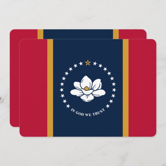 Patriotic  invitations with Flag of Mississippi Kaart (Voorkant / Achterkant)