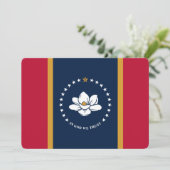 Patriotic  invitations with Flag of Mississippi Kaart (Staand voorkant)