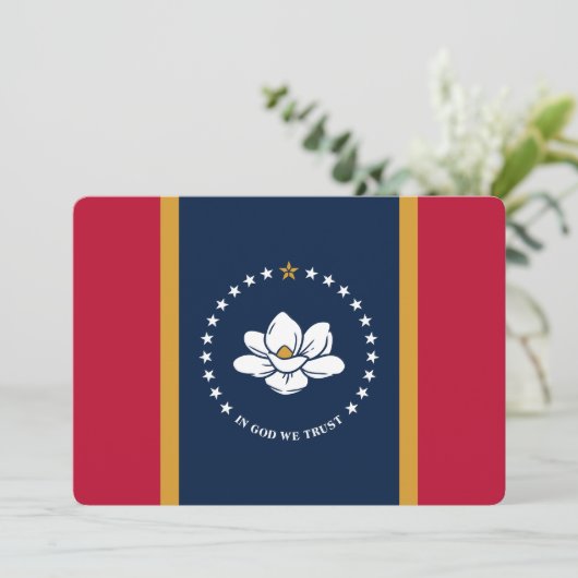 Patriotic  invitations with Flag of Mississippi Kaart (Staand voorkant)