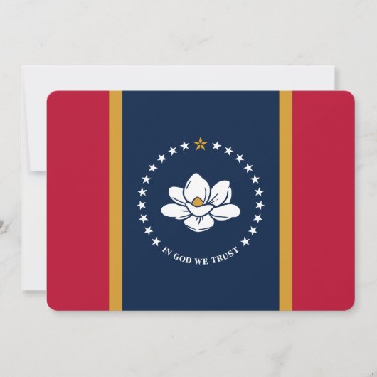 Patriotic  invitations with Flag of Mississippi Kaart (Voorkant)