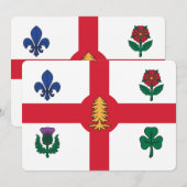 Patriotic  invitations with Flag of Montreal Kaart (Voorkant / Achterkant)