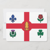 Patriotic  invitations with Flag of Montreal Kaart (Achterkant)