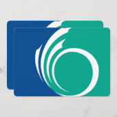 Patriotic  invitations with Flag of Ottawa, Canada Kaart (Voorkant / Achterkant)