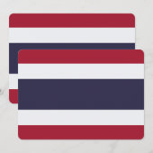 Patriotic  invitations with Flag of Thailand Kaart (Voorkant / Achterkant)