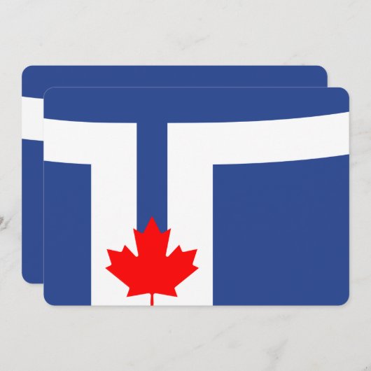 Patriotic invitations with Flag of Toronto Kaart (Voorkant / Achterkant)