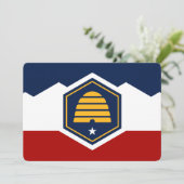 Patriotic  invitations with Flag of Utah, USA Kaart (Staand voorkant)