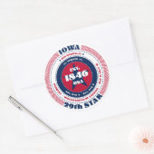 Patriotic Iowa Circle Design Sticker (Envelop)