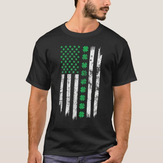 Patriotic Irish American Flag Patricks Day Ireland T-shirt (Voorkant)