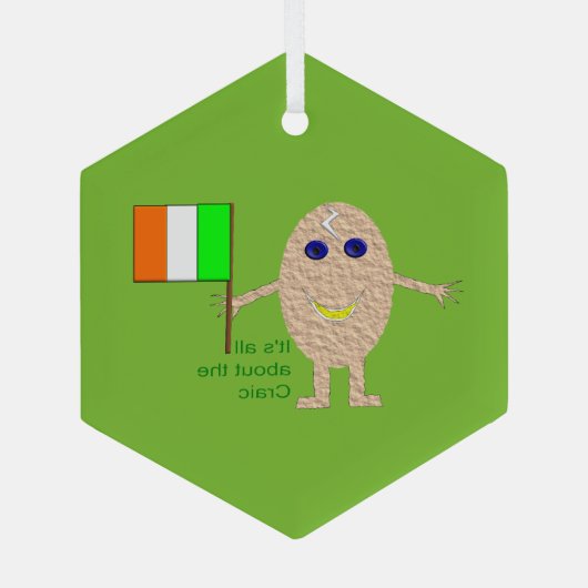 Patriotic Irish Egg Glas Ornament (Achterkant)