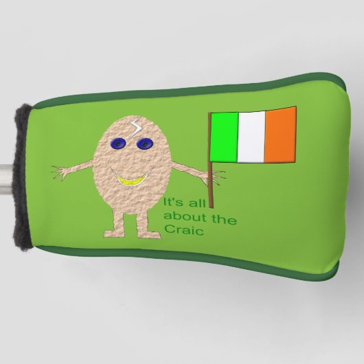 Patriotic Irish Egg Golf Putter Hoesje Golfheadcover (Voorkant)